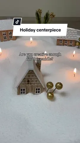 Would you make this holiday centerpiece?  #fotoncandle #pearledcandle #candle #christmasdecor #fyp