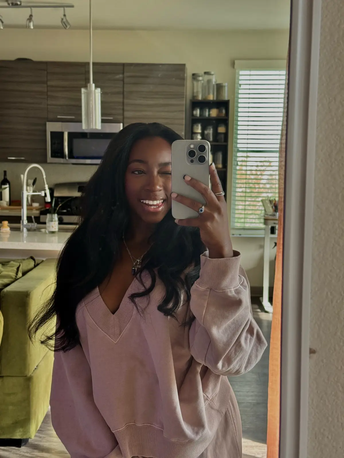 a mirror selfie hate to see me coming