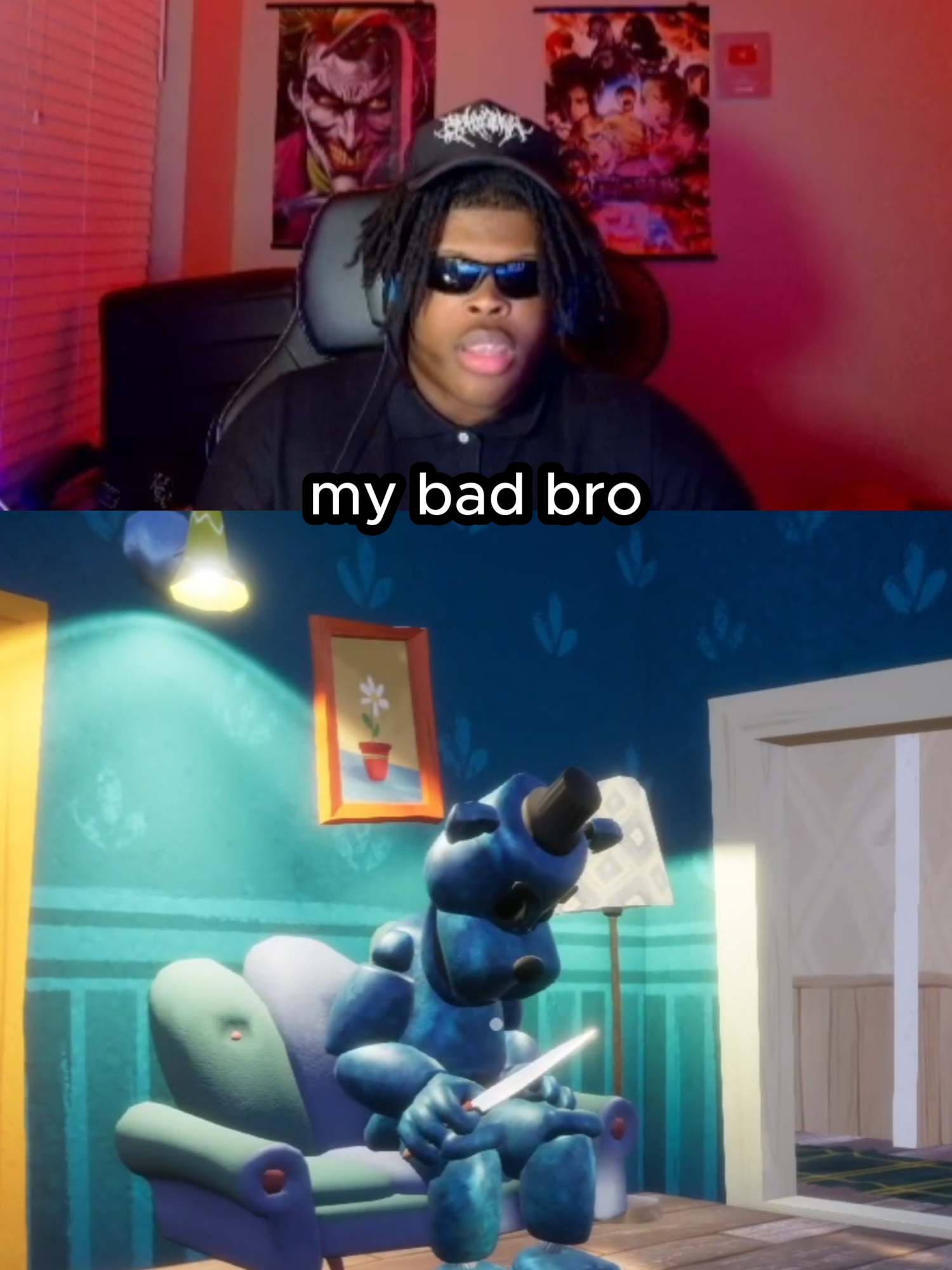 bros the goku reference 😂 (Twitch/YT: HeyyVance) #helloneighbor #fnaf #scarygames #jumpscare #fypage #viral