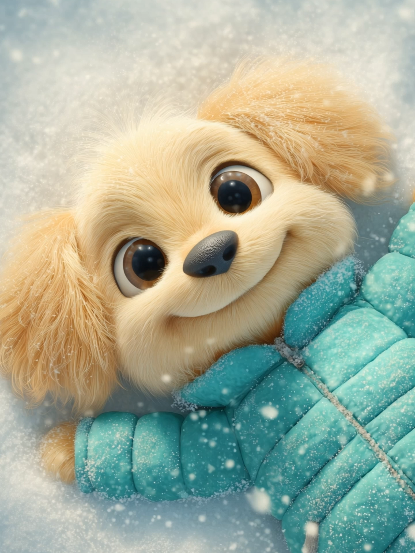 Live Wallpaper | Snowy Daisy Gift 🌼❄️  (Made with Kling 2.5 Start & End Frames Feature) #cutepuppy #daisyflower #livewallpaper #adorable #wintervibes #kling25turbo #startendframes #goodvibesonly #wallpapervideo #doglovers