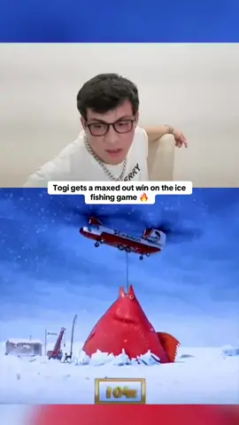 Togi gets a maxed out win on the ice fishing game 🔥 #kickstreaming 