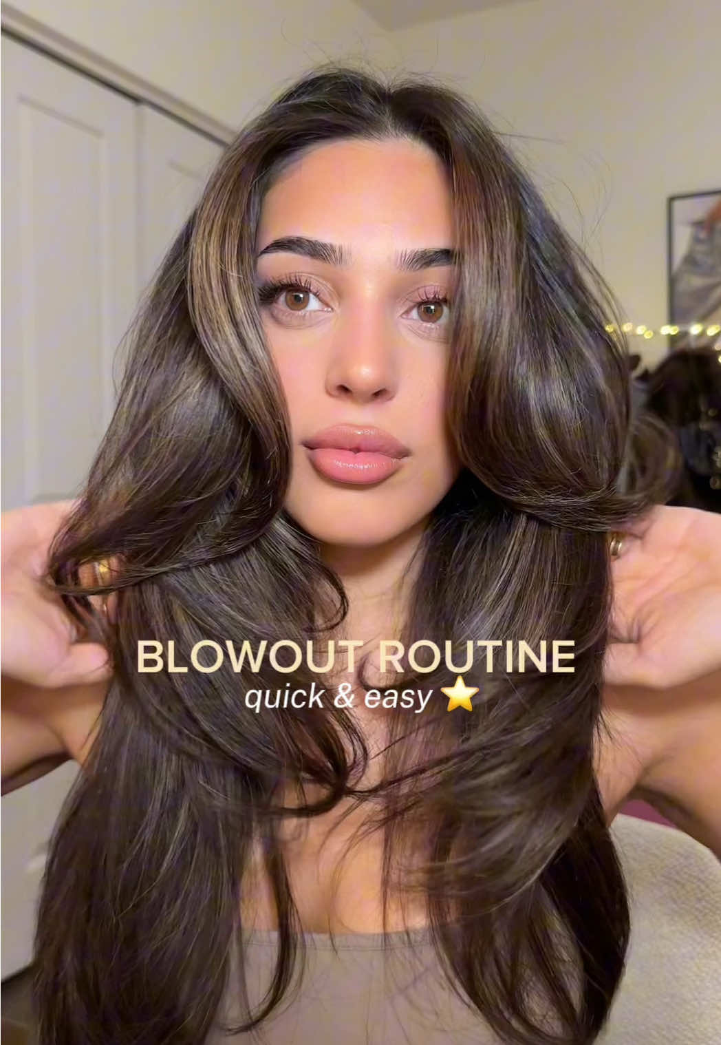 go-to blowout routine ⭐️ #hairtutorial #blowouthair #hairroutine #hairstyle #brunette @Kérastase @Gisou @T3 Micro 