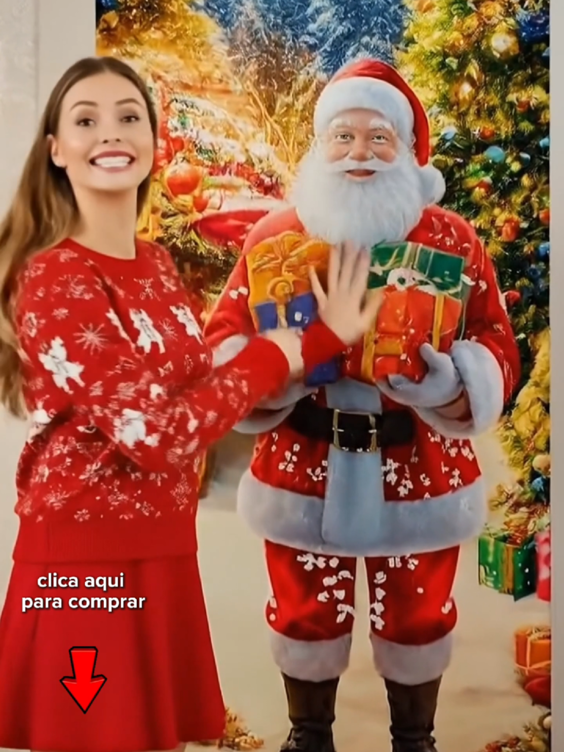 🎅🎄 Porta mágica — transforme sua entrada com o Papai Noel e presentes iluminados! ✨ #natal #tiktokshopblackfridaybr #jesus #decoracaodenatal 