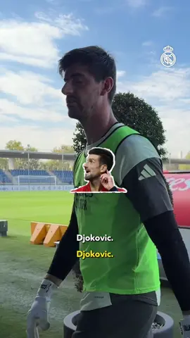 Courtois 🤝 Novak Djokovic 🤣 (via @Real Madrid C.F.) #futbol #realmadrid #mbappe 