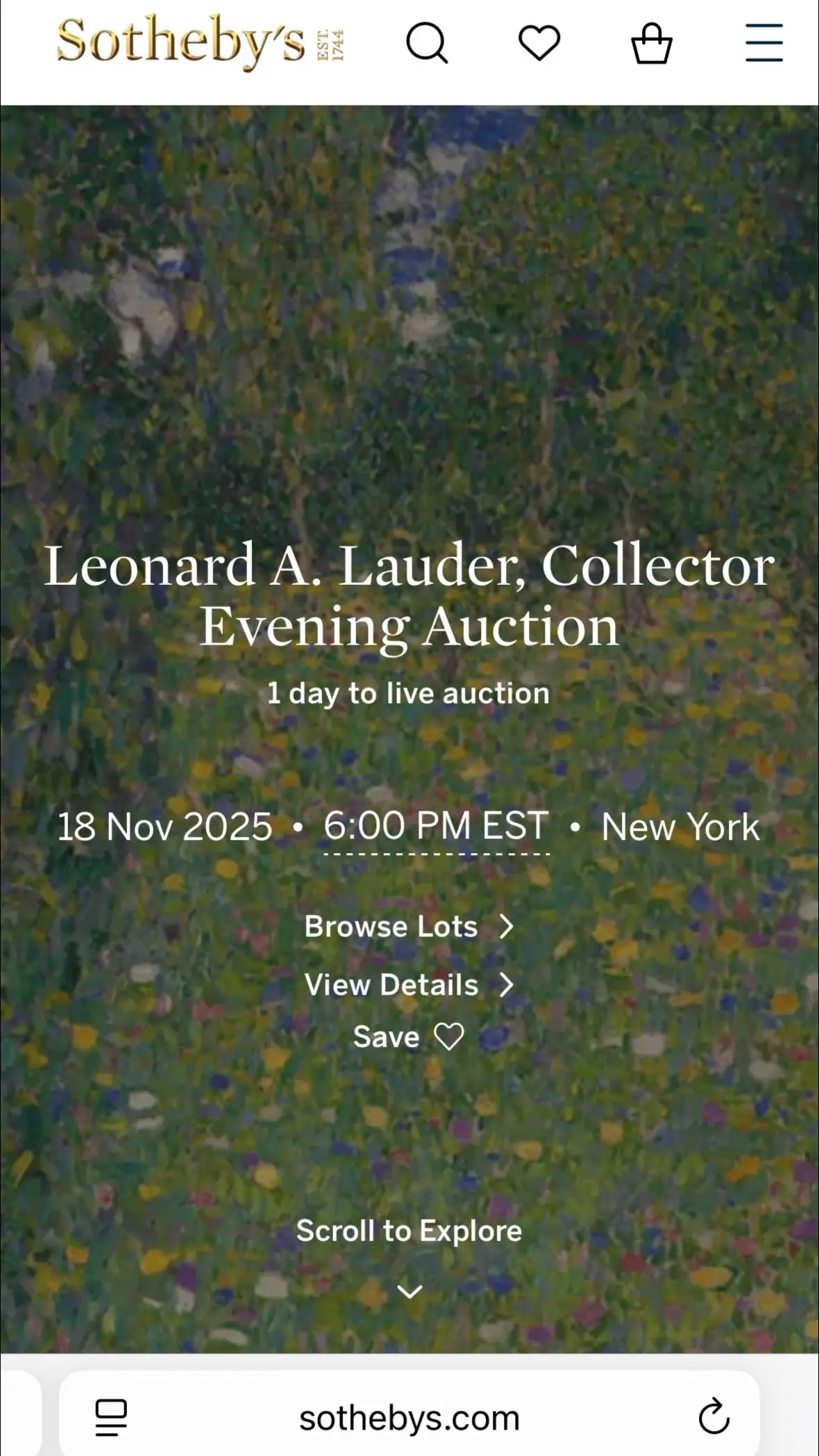 My picks for the Lauder Sothebys auction