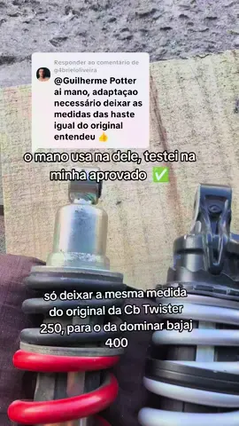 Respondendo a @g4brieloliveira deixar o mesma medida para o amortecedor da dominar bajaj 400 encaixar perfeitamente na Cb twiste 250 f #fyyyyyyyyyyyyyyyy #dominar400 #amortecedor #motos @GABIS DA TW 