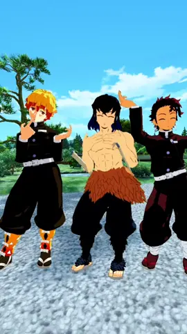 El Trío guapo🙏🗣️ #demonslayer #kimetsunoyaiba #inosuke #zenitsuagatsuma #baile 