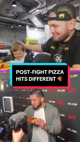 That post-fight pizza hits different 🍕 #ufc322 #hasbulla #khabib #islammakhachev #pizza 