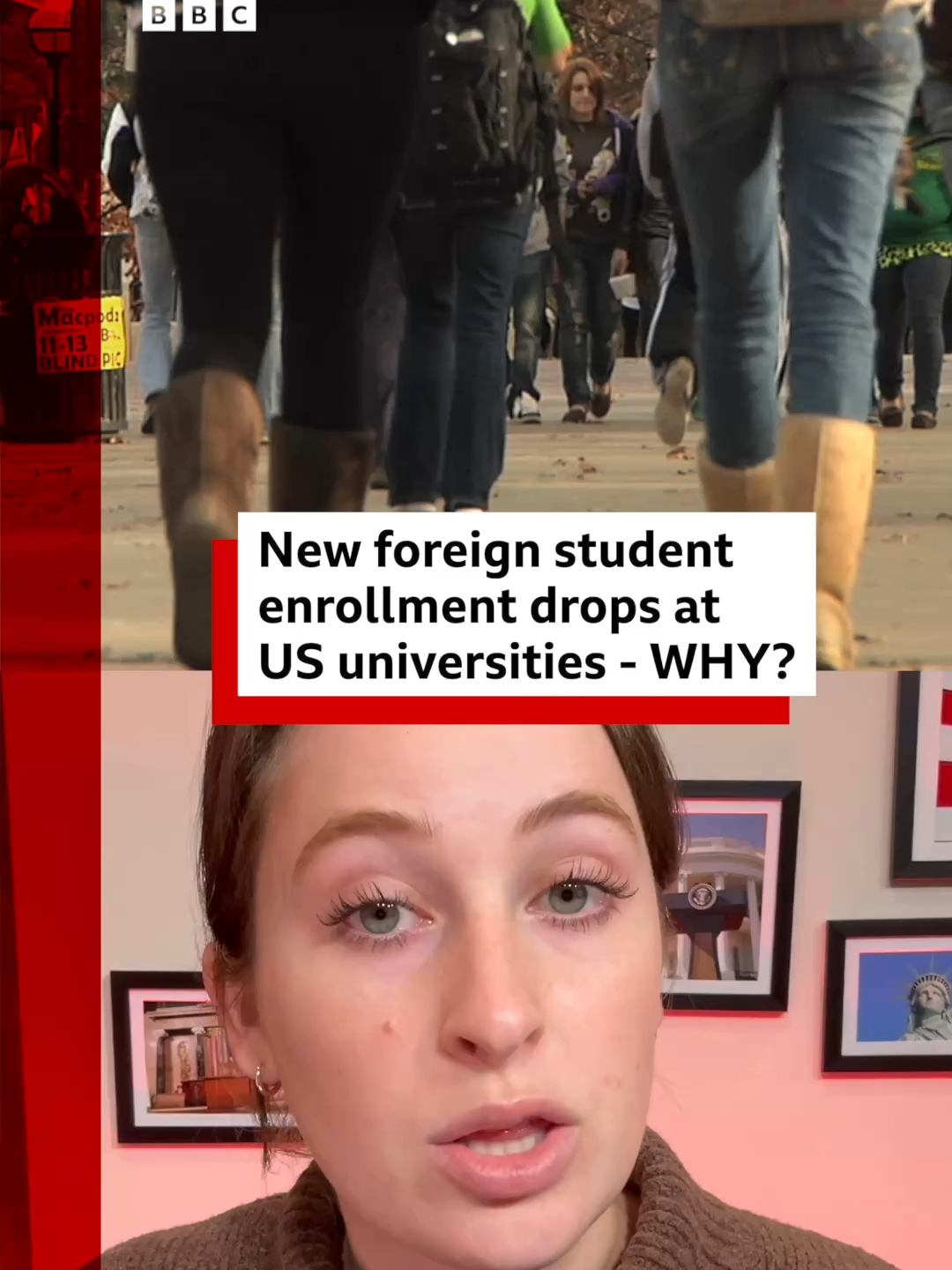 The rate of new international students enrolment at US universities dropped by 17% this autumn compared to previous years. #University #College #InternationalStudents #StudentVisa #USNews #BBCNews