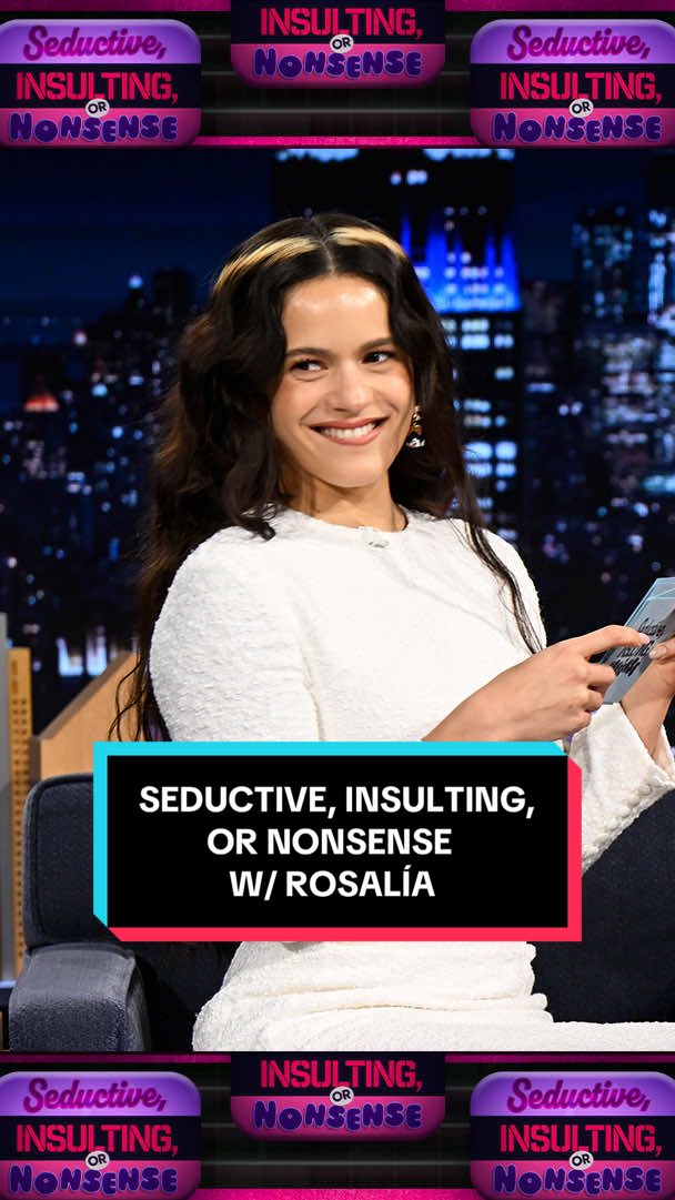 Jimmy tries to figure out if @La Rosalia is saying something seductive, insulting, or complete nonsense in Spanish in Seductive, Insulting, or Nonsense 🤣 #FallonTonight #TonightShow #ROSALÍA #ROSALÍAOnFallon #JimmyFallon 