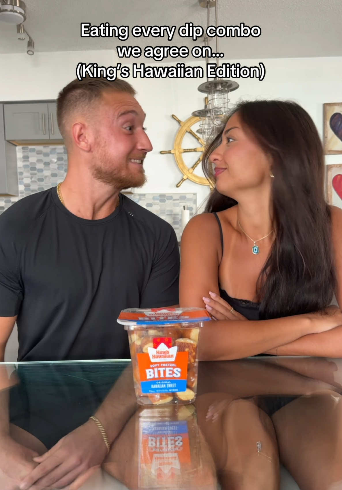 Tbh anything tastes good with the @KING’S HAWAIIAN Soft Pretzel Bites! 🥨#KingsHawaiianPartner #fyp #couplescontent #eatingchallenge #calebnandrea 