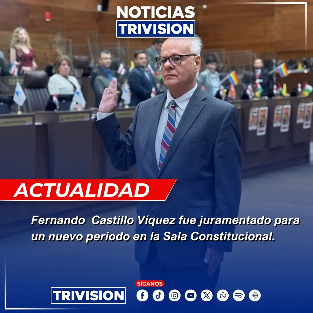 🔴 #NoticiasTrivisión | El magistrado Fernando Castillo Víquez fue juramentado este 17 de noviembre para un nuevo periodo de ocho años como integrante propietario de la Sala Constitucional. Durante el acto, reafirmó su compromiso de trabajar por la protección efectiva de los derechos fundamentales y por una justicia constitucional cercana a la ciudadanía.