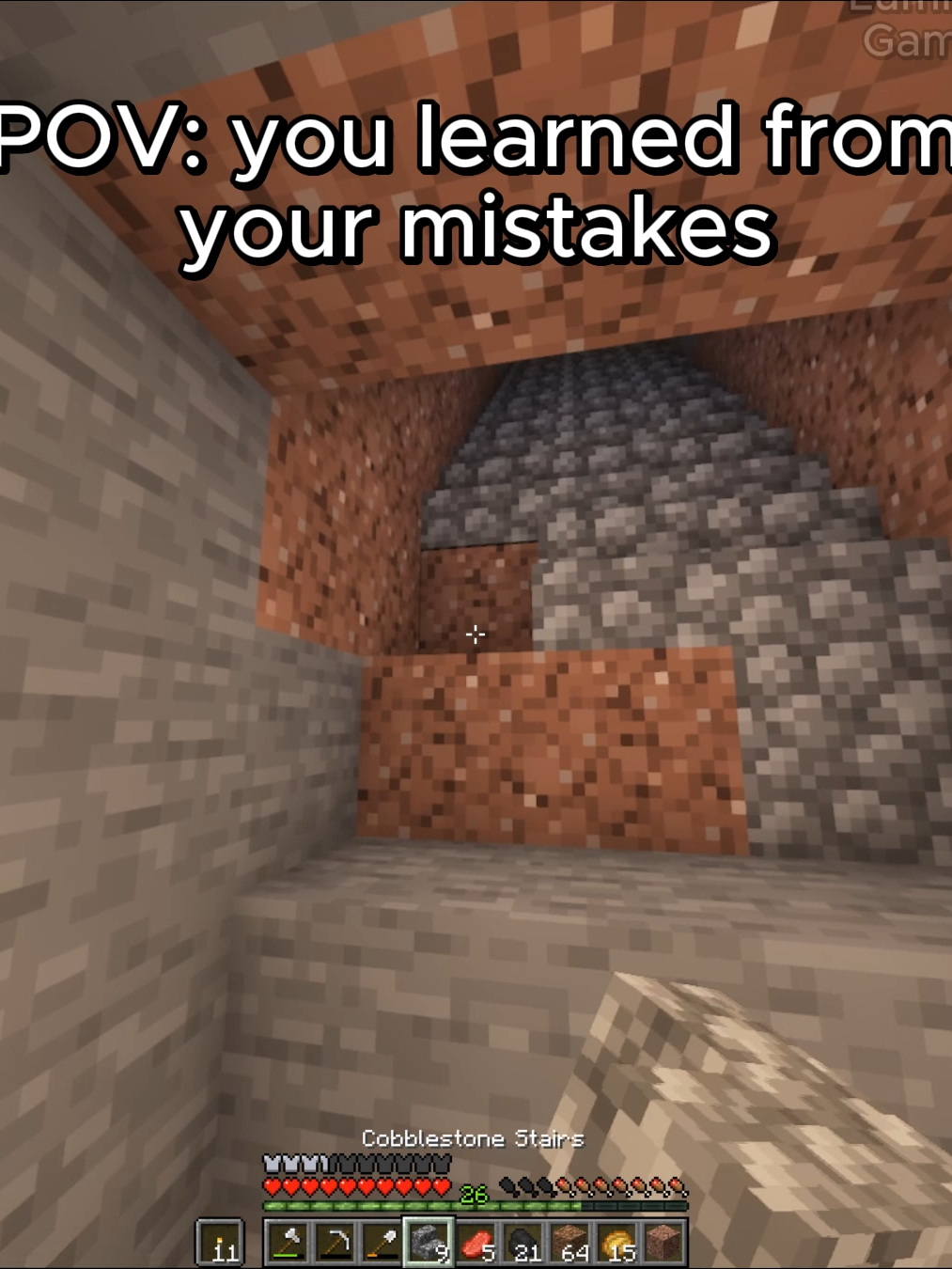 You learned from your mistakes . . . #Minecraft #minecraftmemes #gaming