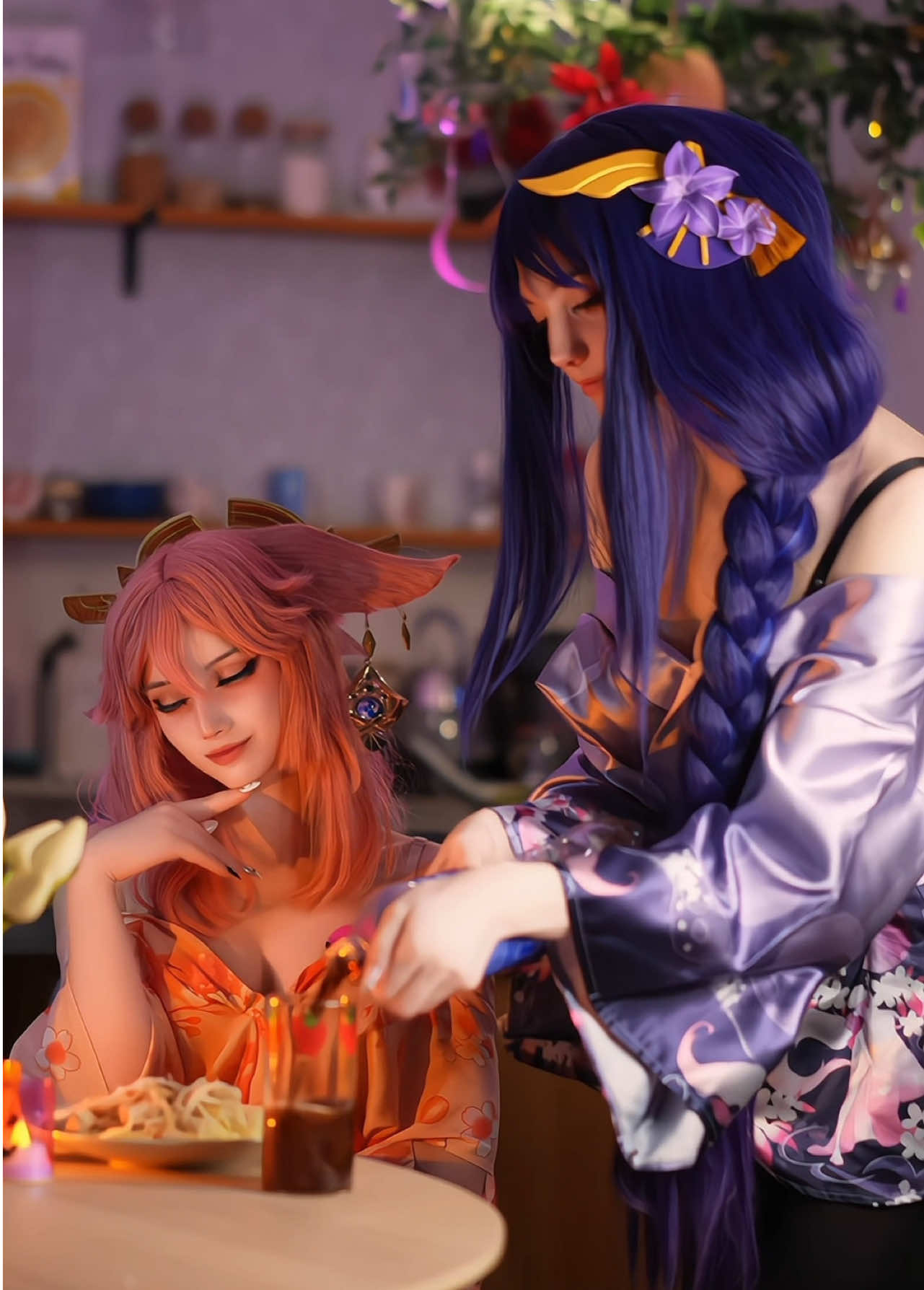 We just played genshin in bedroom 🤞 @AstasiaDream ♡ Astasiangel #cosplay #yaemiko #raiden #genshinmemes #genshincosplay 