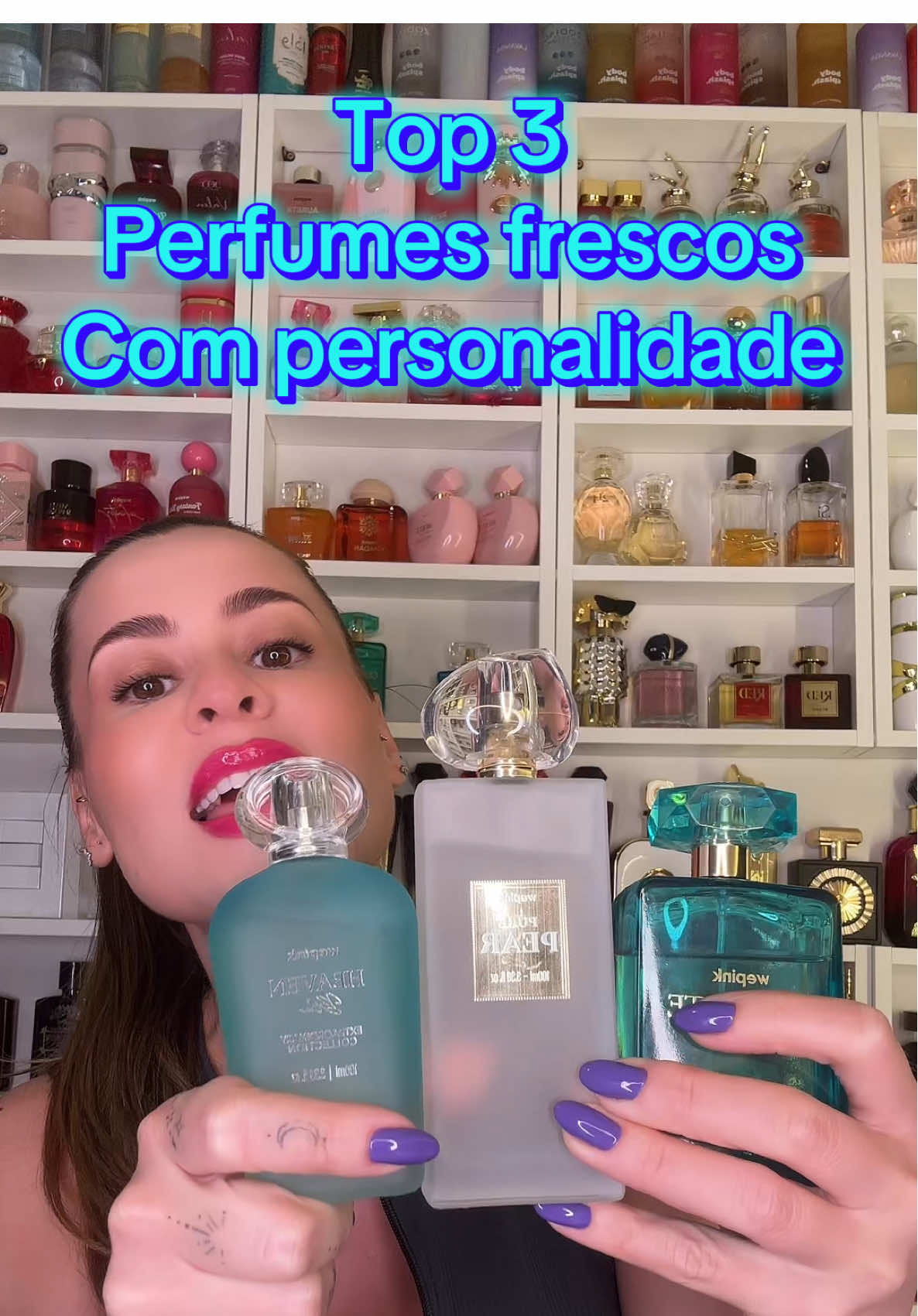 Top 3 de perfumes frescos com personalidade @wepink @Samara Pink @Virginia  #fyd #wepink #heavenblue #top3perfumesfrescos #lancamento 