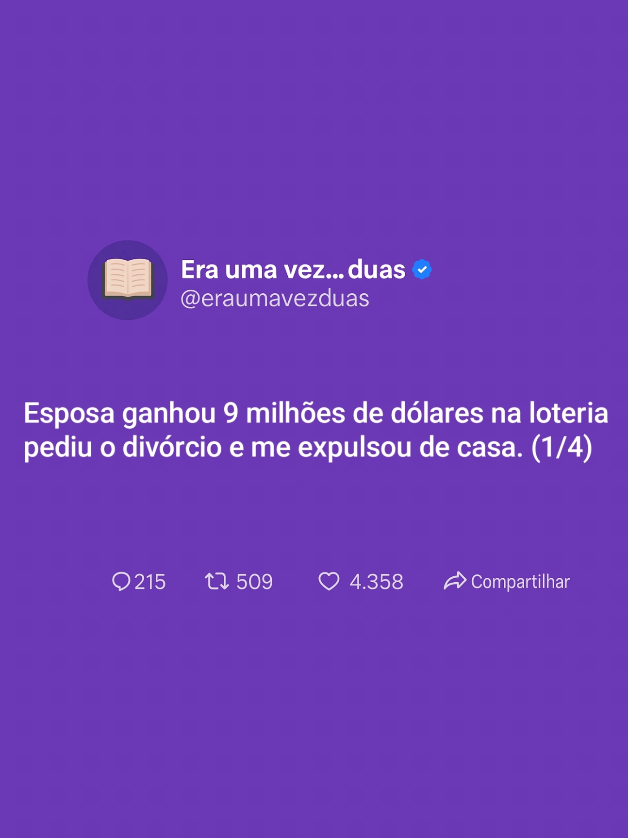 Esposa ganhou 9 milhões de dólares na loteria, pediu o divórcio e me expulsou de casa. parte 1 . . . #relatosdereddit #foryou #historias #relatos #fyp 