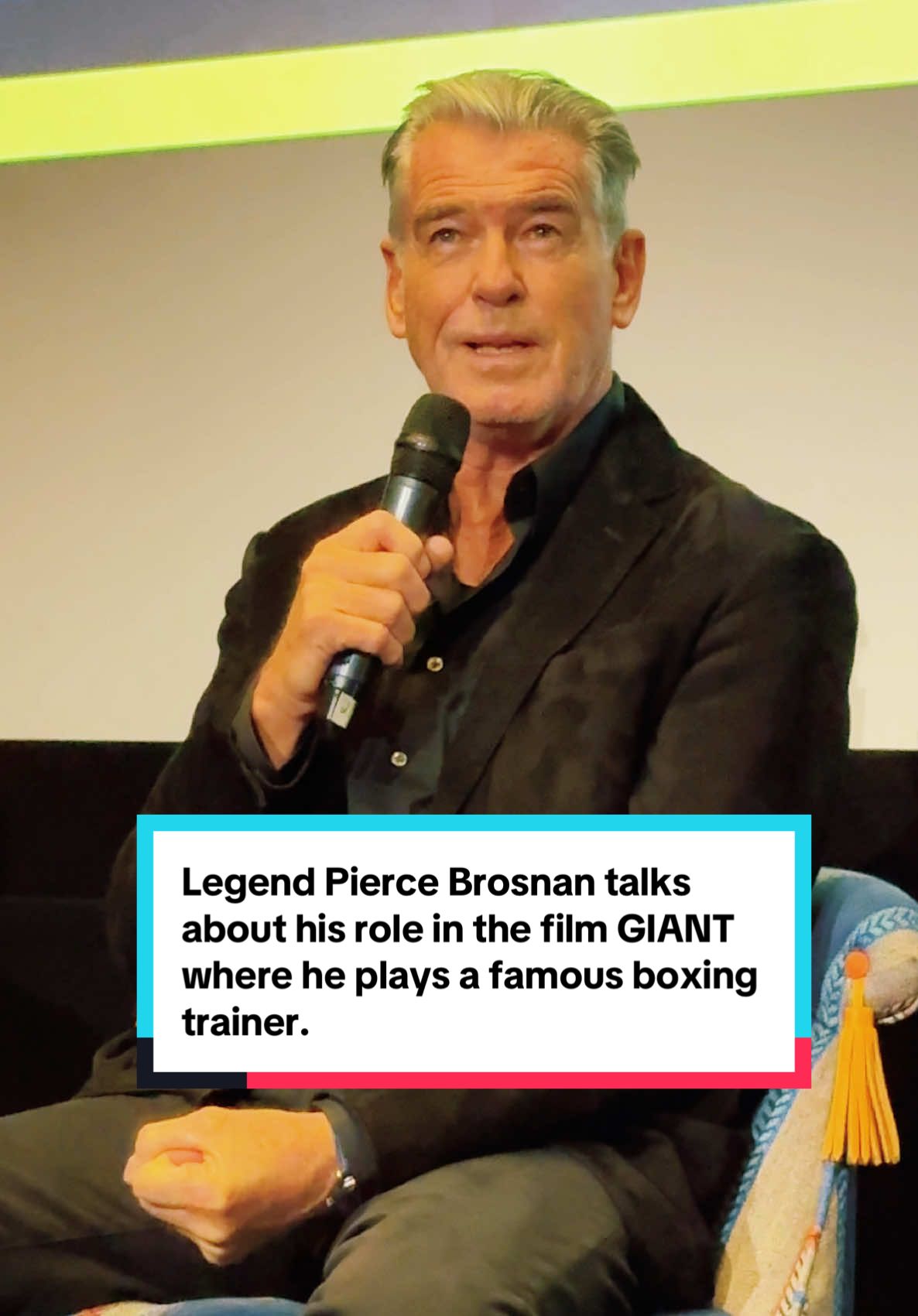 🪬🔱🧿 The legendary #007 #JamesBond actor #PierceBrosnan gives a humorous answer when asked about playing a the famous real life boxing trainer Brendan Ingle in his latest film #GIANT which hits UK cinemas in January 2026, at a wonderful awards season special screening today in London. #britishcinema 