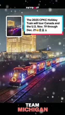 🚂 CPKC Holiday Train near Detroit The CPKC Holiday Train is scheduled to pass through the greater Metro Detroit area this week, but it does not typically make a public stop for a performance in Detroit itself. • Nearby Performance: The train often has a scheduled event in Windsor, Ontario, which is just across the river from Detroit. This event is typically one of its first stops in the region. For 2025, the Windsor event is scheduled for November 22nd. • Passing Through Metro Detroit: After the Windsor event, the train usually crosses into the U.S. and travels through Southern Michigan, passing areas like Romulus, Milan, and Adrian on its way to its next scheduled stop in Franklin Park, Illinois (near Chicago). • Viewing Opportunity: While it won't stop for a show, people in the Metro Detroit area often try to catch a glimpse of the brightly lit train as it travels through. It is expected to pass through Southeast Michigan late evening/overnight after its Windsor show on November 22nd, anytime between approximately 6:30 PM and 8:00 PM as it heads toward the Chicago area. Keep in mind that times are always estimates due to freight railway operations. ✨ What is the CPKC Holiday Train? It's more than just a decorative train; it's a major charitable effort! • Purpose: The CPKC Holiday Train travels across Canada and the United States every year to raise money, collect food, and raise awareness for local food banks. • The Look: The train is a massive, brightly decorated spectacle, covered in thousands of LED lights and festive decorations. • The Show: At its scheduled stops, a boxcar opens up to become a stage for a free concert featuring professional musicians playing holiday music. • Donations: Attendees are encouraged to bring a non-perishable food item or a monetary donation for the local food bank. If you are hoping to see a performance, the Windsor, Ontario stop on November 22nd is your best bet for a nearby, official event! #creatorsearchinsights #cpkcholidaytraindetroit #michigancentralstation #christmasholidaystrain #foryoupage 