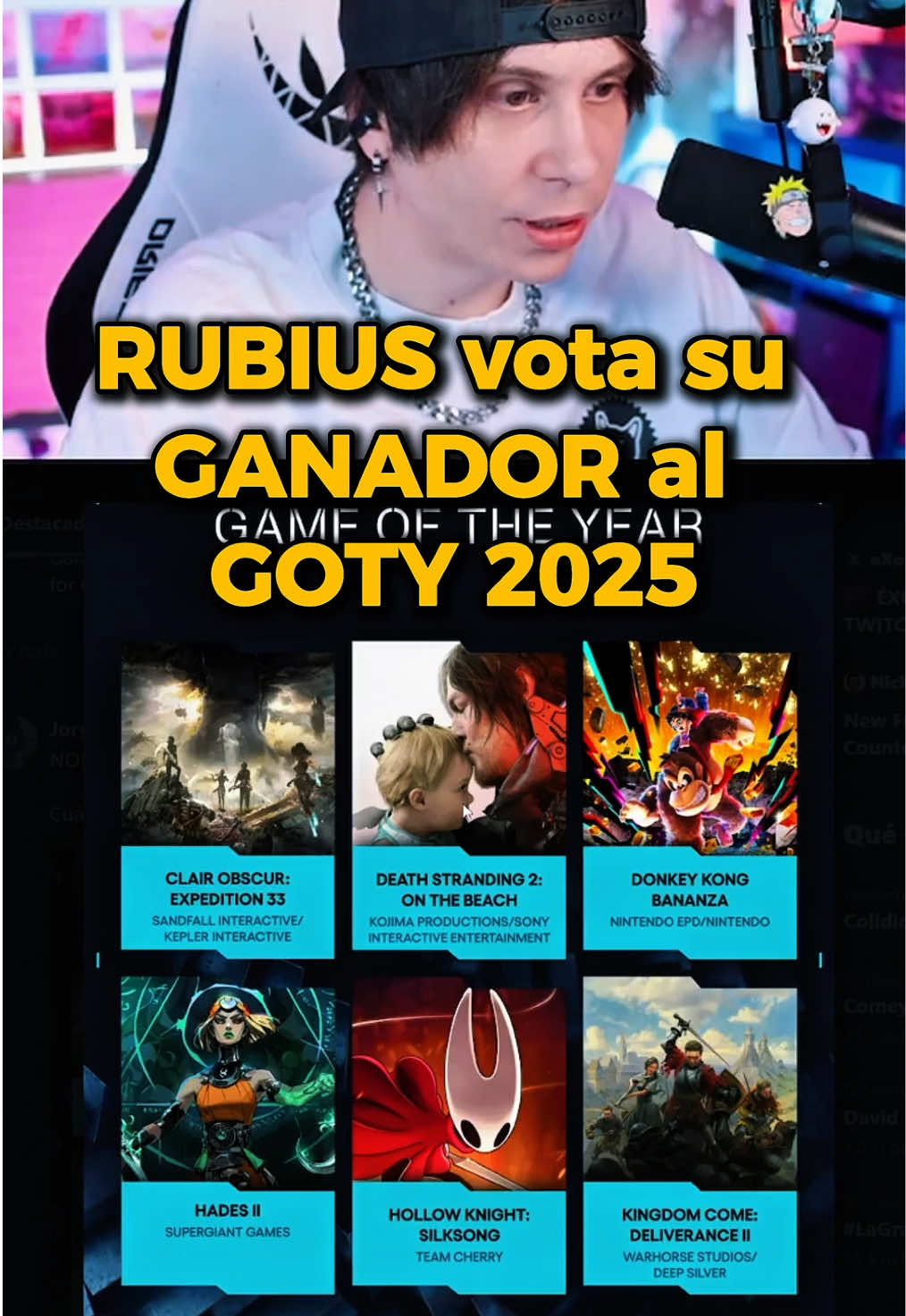 NOMINADOS GOTY 2025 - RUBIUS ELIGE SU GANADOR #rubius #elrubius #rubiusomg #rubiusclips #fyp 