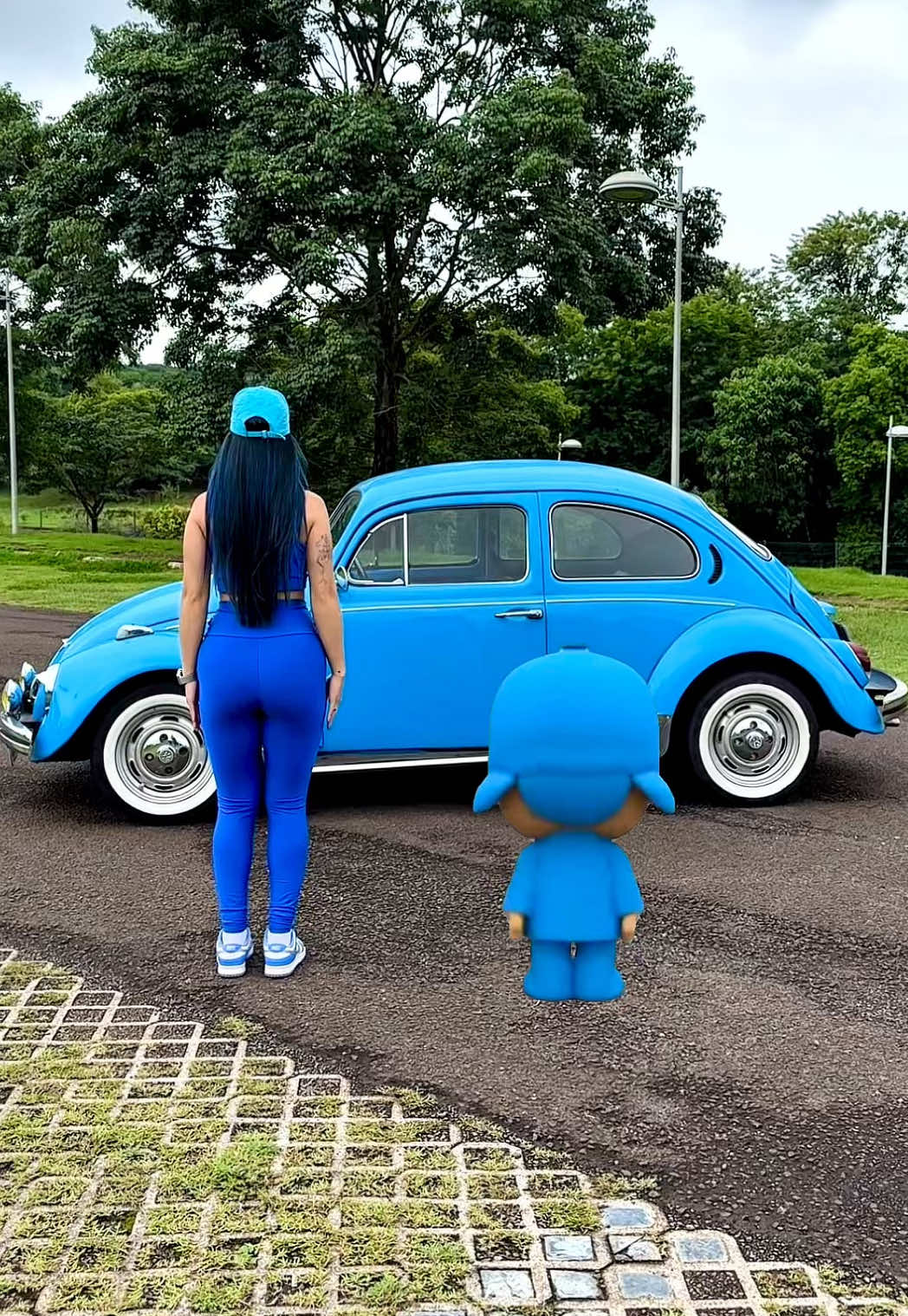 Se a trend é azul, eu e meu fusca estamos dentro! 💙 #pocoyo #fyp 