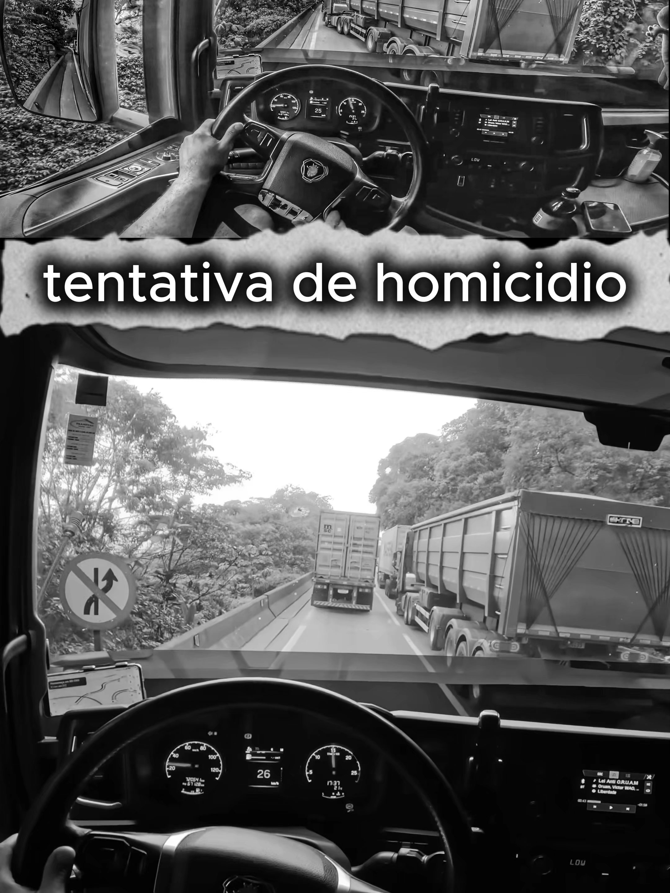 BRIGA DESCENDO A SERRA DA ANCHIETA#truck #brasil #caminhão #carreta #agro