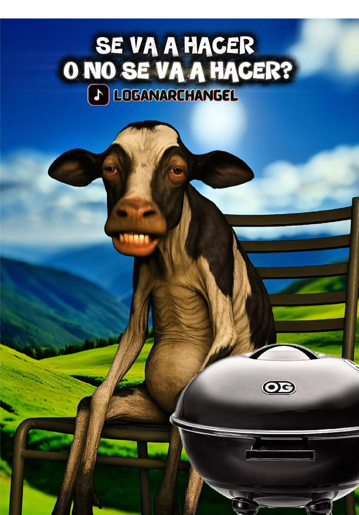 Respuesta a @Diana Aracelis El Tri llega, jajaja la carnita asada no es lo mismo si no es de vaca! XD Cree esta foto ya que el audio les gustó tanto y para que vean que es de vacas felices que pastan en la montaña XD #sevaahaceronosevaahacer #lacarnitaasada #carnitaasada #vaquita #humorlatino 