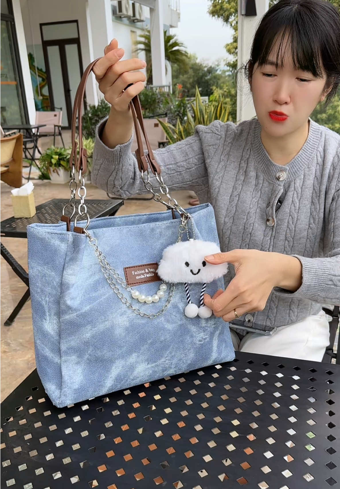 @Dung mê túi✅ Túi da loang trẻ trung kèm phụ kiện móc treo #tuitote #dungmetui #xuhuong 