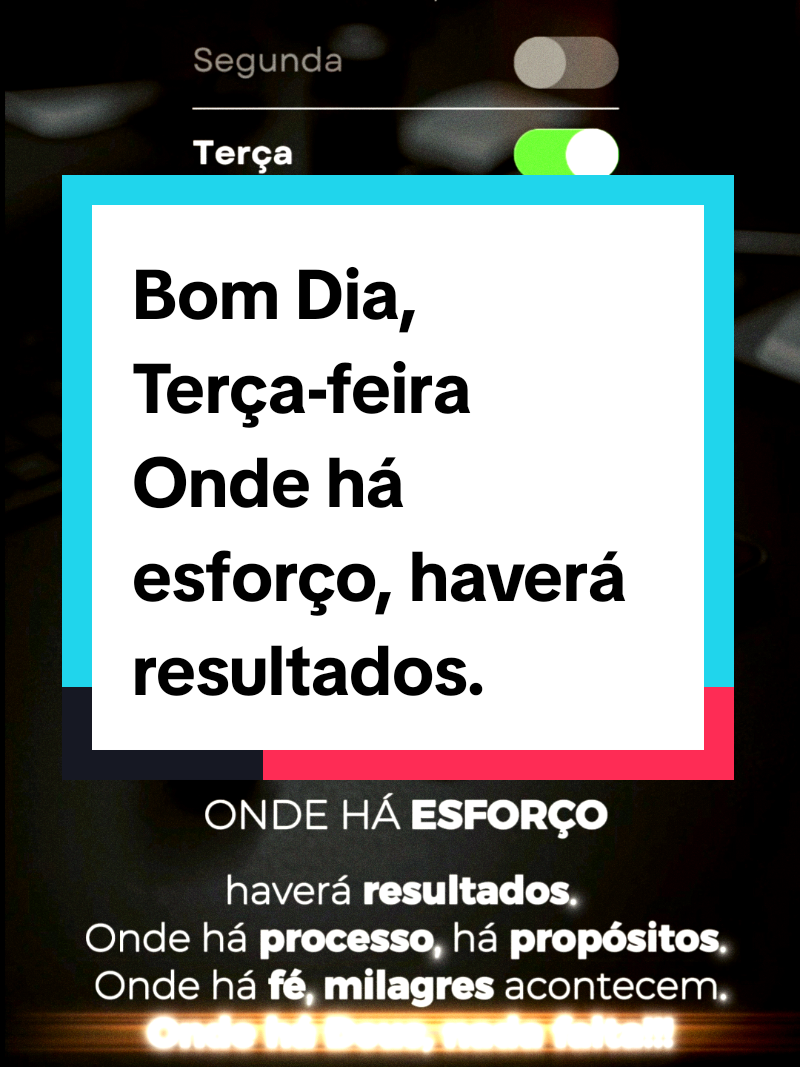 Bom Dia, Terça-feira  18 de Novembro de 2025 📝 Onde há esforço, haverá resultados. Onde há processo, há propósito. Onde há fé, milagres acontecem. E onde há Deus, nada falta! 🙏✨ 📣  #BomDiaTerça #MensagemDeDeus #PalavraQueRenova #ReflexãoDoDia #Fé    