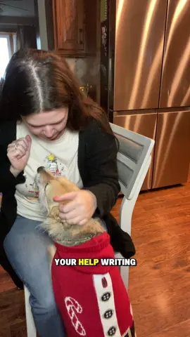 Cookie said help your doggos submit the letters so we can donate allll of the food to the other doggos 🐕  #ChewyPartner #ChewyClaus #dogmom #dogmoms 