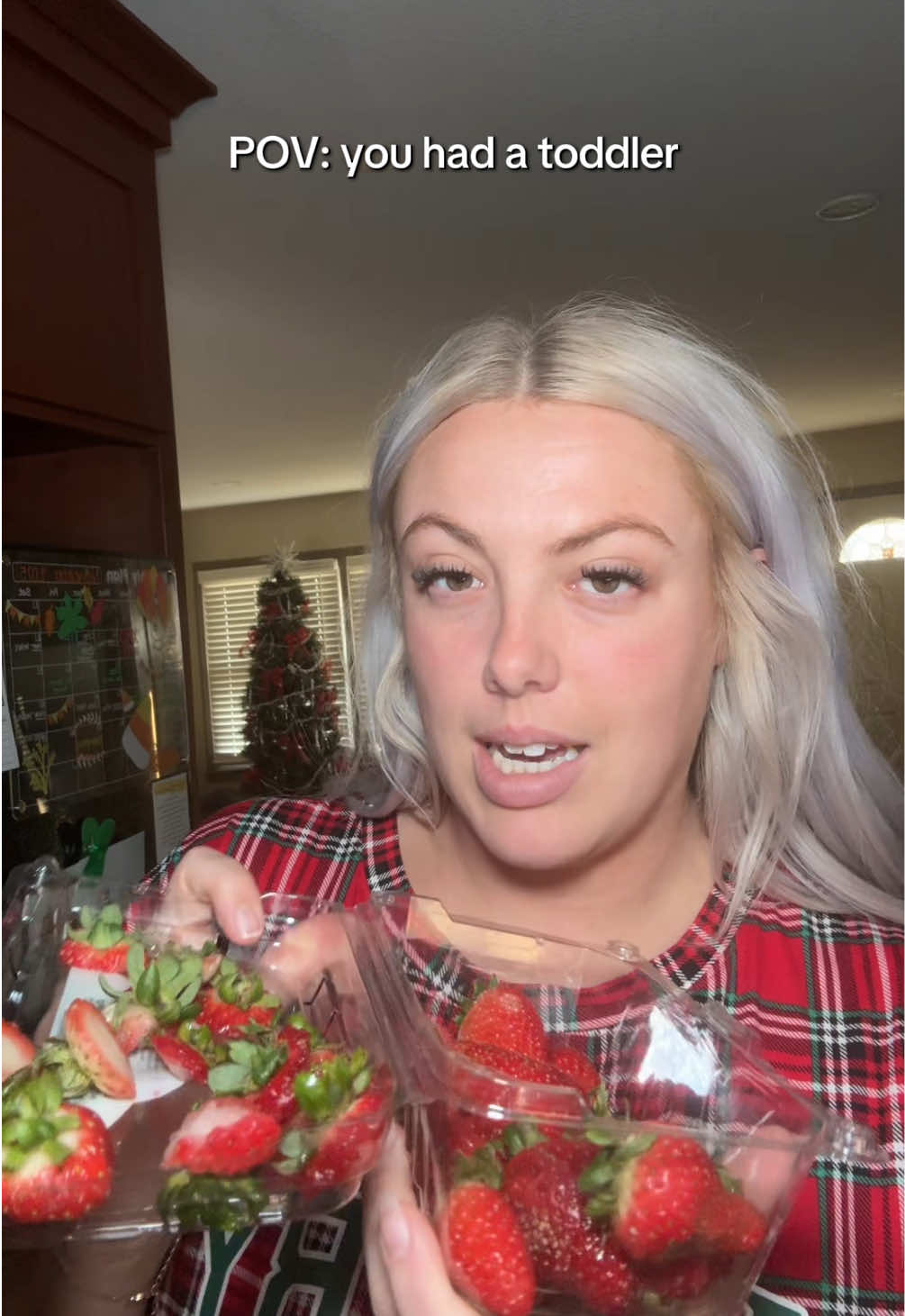 If I allowed him to only eat fruits and veggies and fries he would 100% #toddler #momlife #strawberries #toddlersnacks #relateable 