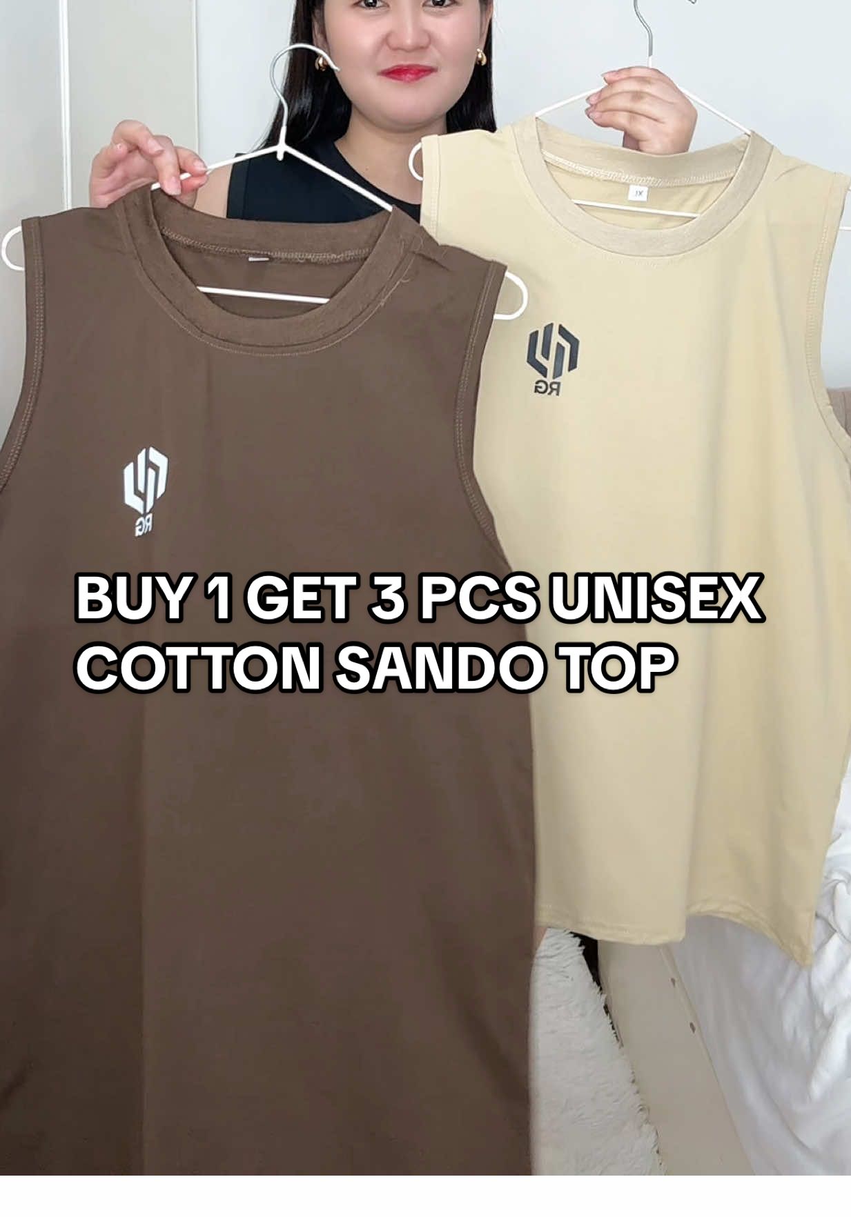 Grabe ang deal sa Buy 1 Get 3 pcs unisex sando top—presko, magaan, at bagay sa kahit anong outfit! | DISCLAIMER: PRICES AND PROMO MAY VARY AFTER THE PROMOTION ENDS #sando #sandotop #tanktop #sleevelesstops #muscletee 