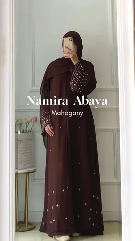 TRY ON NAMIRA ABAYA MAHOGANY! ✨🤎🛒 #fyp #abaya #dress #mahogany 
