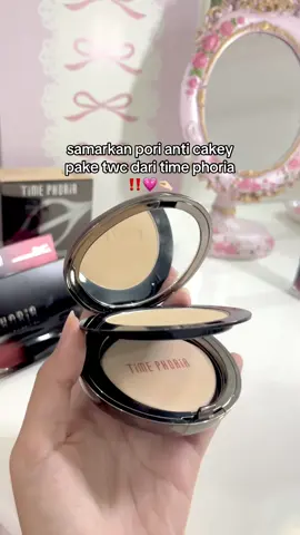 sebagus itu coverage nya😭🩷 #twowaycake #powderfoundation #timephoria 