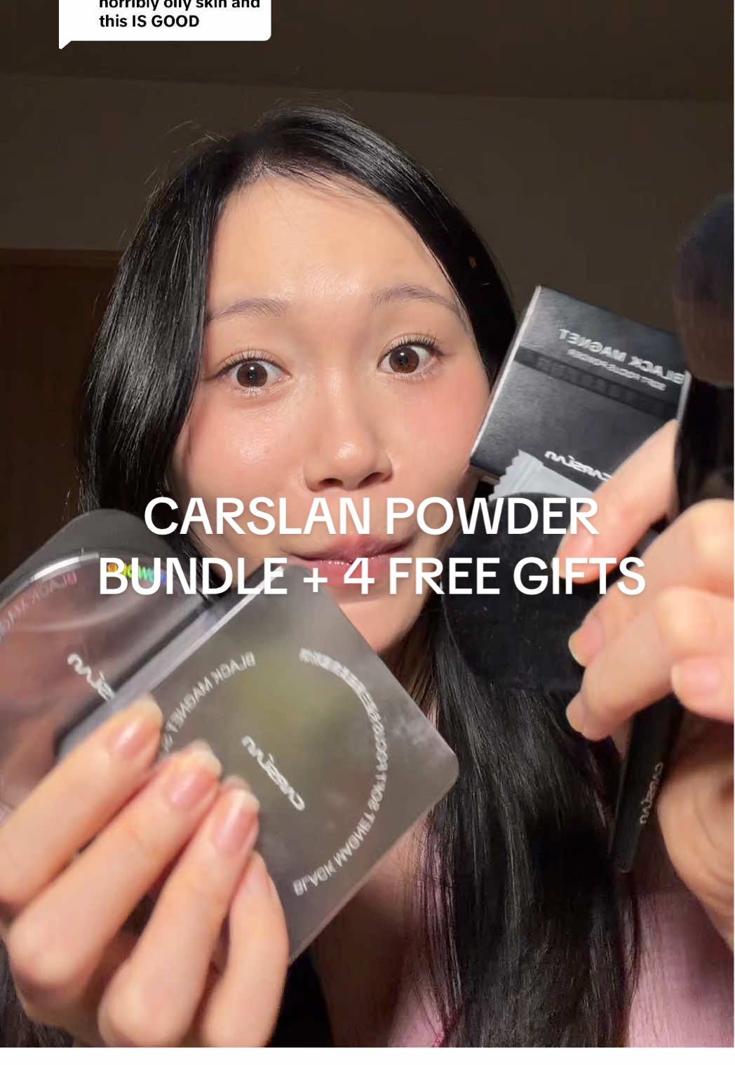 Replying to @vanilla best combo for oily skin 🖤 #oilyskin #settingpowder #carslan #pressedpowder #tiktokshopblackfriday @carslan_us 