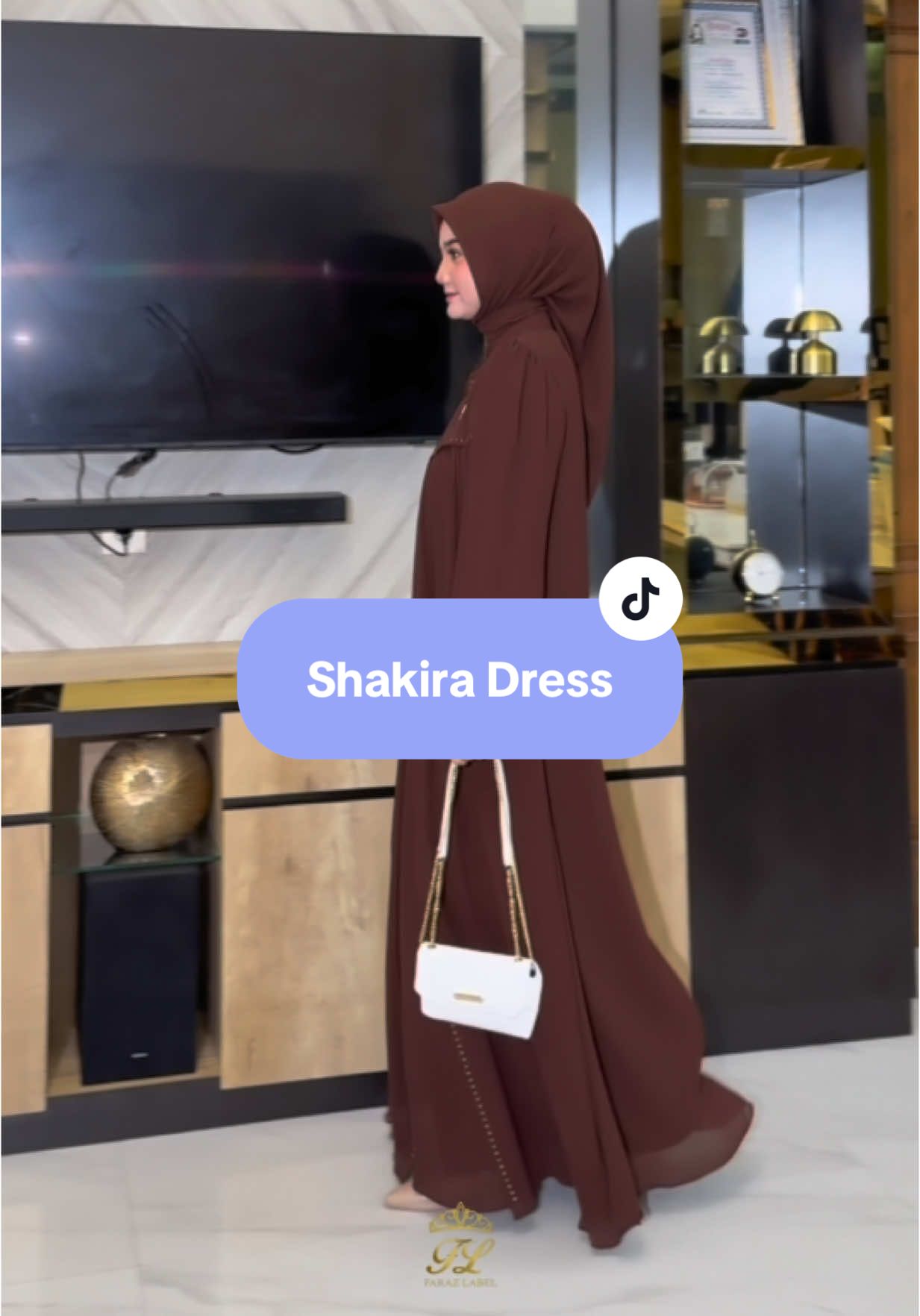 Shakira Dress in Mahogany 🤎 #farazlabel #fyp #fypシ゚viral🖤tiktok #gamislebaran2026 #dresslebaran 