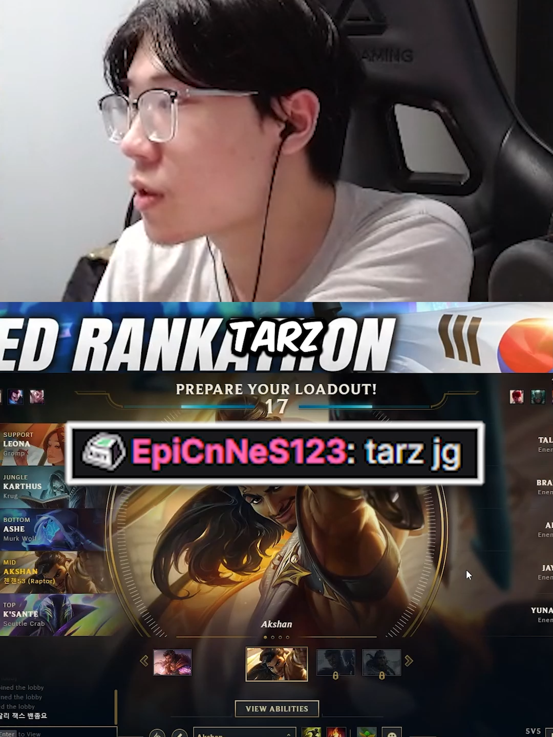 I ASKED TARZANED TO VC 😂 #fyp #leagueoflegends #leaguetok #akshan #chenchen53