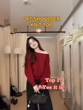 Never go wrong with this top! Can pair with pants, shorts, and skirt! #knittedtop #longsleeve #offshoulder #offshouldertop #foryou 