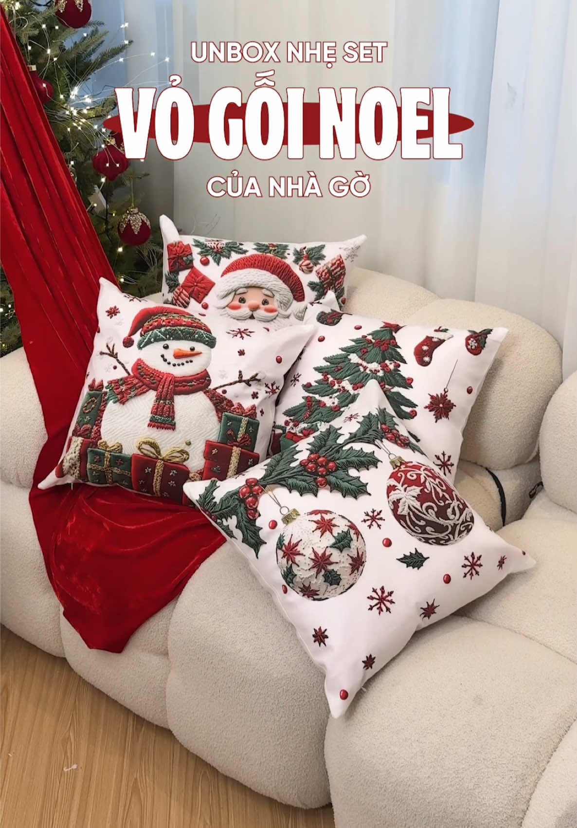 Mẫu gối 2D siêu mới siêu xinh lại về thêm rồi đây ạ, đón giáng sinh chỉ từ những việc decor đơn giản như thế này thôi ạ #giángsinh #christmastree #DIY #gốinoel #tiệmcủanhàgờ 