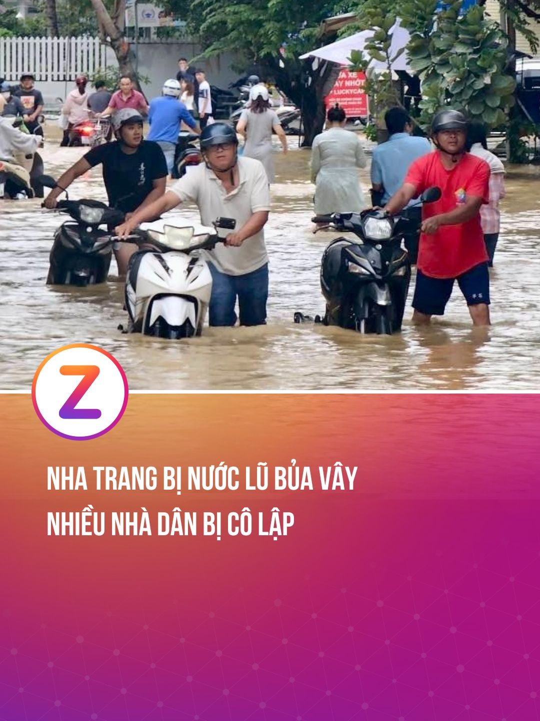 Nha Trang bị nước lũ bủa vây, nhiều nhà dân bị cô lập #znews #fyp #khampha #nhatrang
