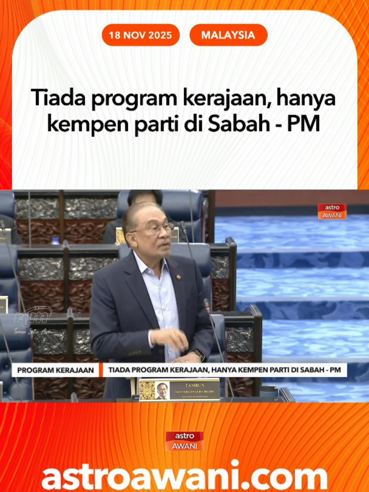 Pergerakannya menggunakan kenderaan rasmi kerajaan adalah atas faktor keselamatan yang diwajibkan untuk Perdana Menteri. #AWANInews