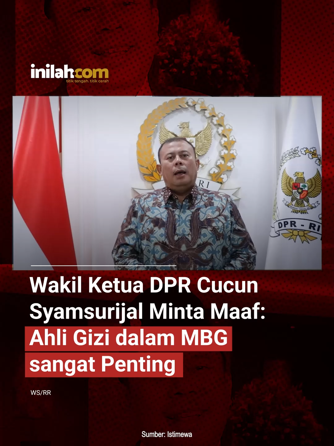 Polemik Ucapan “Tak Perlu Ahli Gizi”: Cucun DPR Beri Penjelasan dan Minta Maaf Wakil Ketua DPR Cucun Ahmad Syamsurijal menjelaskan duduk perkara ucapannya yang viral soal profesi ahli gizi dalam program Makan Bergizi Gratis (MBG). Pernyataannya sebelumnya menuai kritik keras dari warganet dan komunitas ahli gizi. 🎙️ Pernyataan yang Memicu Polemik Dalam sebuah forum SPPG di Bandung, Cucun menanggapi usulan agar istilah “ahli gizi” diganti jika fungsinya bisa diisi tenaga lain. “Saya ketok tidak perlu ahli gizi, tidak perlu Persagi. Yang diperlukan satu tenaga mengawasi gizi,” ujarnya dalam video yang beredar. 🎙️ Ia menambahkan, “Jangan bicara arogansi dengan saya. Semua keputusan Republik ini, saya tinggal pegang palu selesai.” Pernyataan ini memicu kemarahan para ahli gizi yang menilai profesi mereka diremehkan. 🎙️ Cucun: Itu Penegasan Rapat dengan BGN Hari ini, Cucun mengklarifikasi bahwa pernyataannya merupakan bentuk penegasan dari rapat Komisi IX dan Badan Gizi Nasional (BGN) terkait kelangkaan tenaga ahli gizi. 🎙️ Menurutnya, wacana penempatan non-ahli gizi bukan berasal dari DPR, tetapi dari pihak ahli gizi sendiri. Namun ia menegaskan hal itu tidak bisa diubah karena sudah tertuang dalam Perpres. “Yang mengusulkan justru ahli gizi sendiri… Tapi itu tidak mungkin, sudah ada di perpres.” Sudah Minta Maaf dan Bertemu Persagi Cucun menyebut telah menyampaikan permohonan maaf di media sosial dan telah berdiskusi langsung dengan Ketua Persagi, Doddy Izwardy, serta jajaran BGN. Pertemuan itu membahas koordinasi percepatan operasional MBG. 🎙️ Kritik Netizen Mengalir Unggahan Instagram Cucun dipenuhi komentar pedas. “Sangat arogan… menghina profesi kami sebagai ahli gizi,” tulis salah satu netizen. Sejumlah akun bahkan meminta Presiden Prabowo dan Wapres Gibran mengevaluasi Cucun. Polemik ini terus bergulir seiring perdebatan mengenai peran strategis ahli gizi dalam program nasional MBG. — 📖 Baca berita lengkapnya di inilah.com https://www.inilah.com/bgn-dan-persagi-percepat-kerja-sama-penuhi-kebutuhan-6000-ahli-gizi #inilahcom #inilahNews #TitikTengah #TitikCerah #MBG #AhliGizi #DPR #CucunAhmadSyamsurijal #Persagi