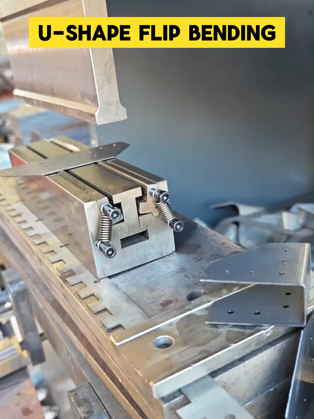 U-shape flip bending in one smooth motion!#Manufacturing #FactoryWork #SheetMetal #CNCMachine #CNCPressBrake #FactoryLife #fyp #Metalworking #PressBrake #IndustrialTech #Engineering