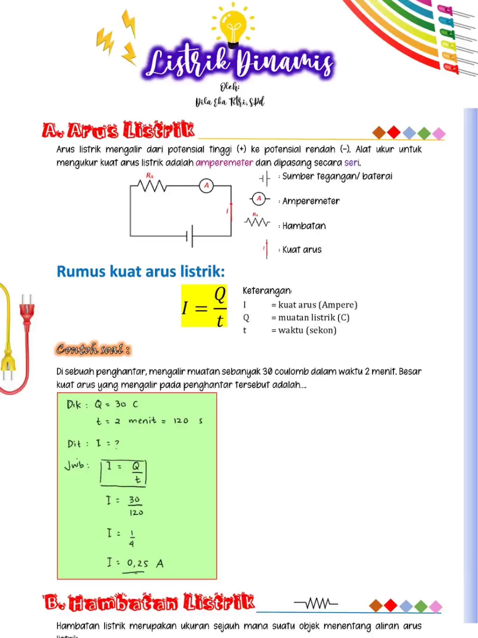 Rangkuman materi listrik dinamis_IPA kelas 9 #rangkuman #ipa #smp #smpitdarussalam01batam 