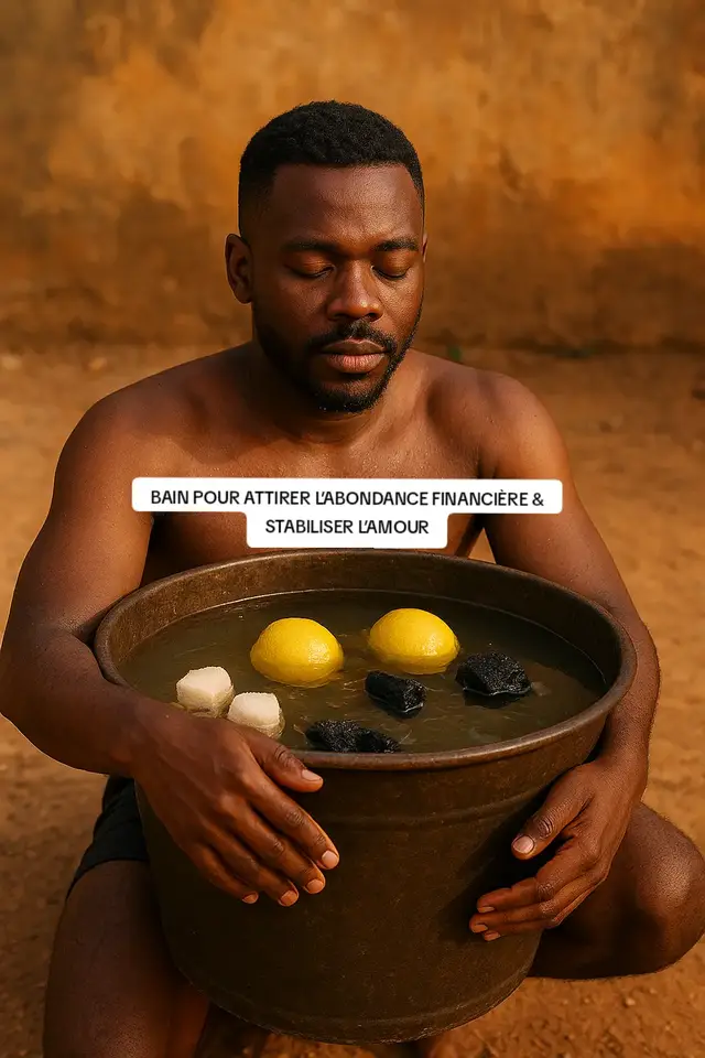 BAIN POUR ATTIRER L’ABONDANCE FINANCIÈRE & STABILISER L’AMOUR  Si tu traverses une période de blocage financière ou d’instabilité affective, ce bain est une véritable clé d’ouverture. Il harmonise ton énergie, purifie ton aura et attire vers toi l’argent, la chance et l’équilibre dans les relations. ✨            #INGRÉDIENTS  2 citrons frais 2 morceaux de sucre 3 charbons de bois                #PROCÉDURE  1. Presse les 2 citrons et verse le jus dans ton bain ou dans ton seau d’eau africain. 2. Dépose 2 morceaux de sucre et 3 charbons de bois dans l’eau citronnée. 3. Laisse la préparation se charger pendant 1 heure, sans la toucher. 4. Après l’heure d’attente, prends ton bain spirituel. Tu peux l’effectuer avec ou sans savon. 5. Réalise ce rituel à 22h, une heure puissante pour attirer l’abondance et équilibrer l’amour. 6. Refais le bain 4 jours consécutifs, avec des ingrédients neufs chaque jour. ✨ Effet : Ouverture financière, stabilité amoureuse, paix intérieure et protection. 🌿 Besoin d’aide spirituelle ou de conseils de couple ? Tu traverses un blocage ? Un conflit amoureux ? Un problème spirituel qui t’empêche d’avancer ? ✨ Je suis disponible pour t’écouter et t’accompagner avec bienveillance. 📩 Écris-moi directement sur WhatsApp. 📞 Mon numéro est en bio ☝🏻