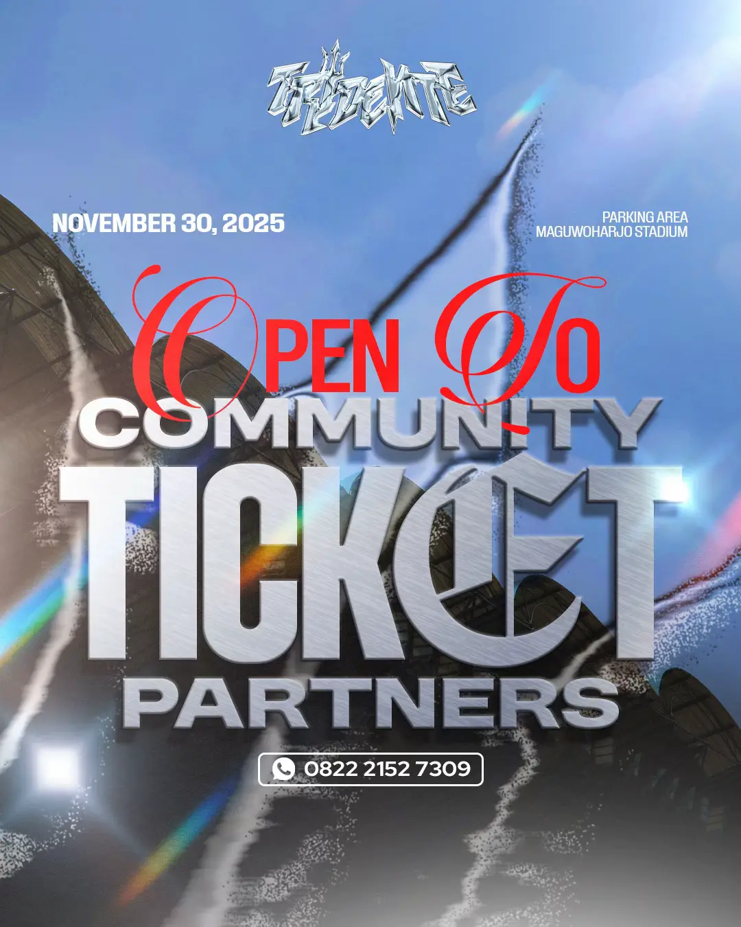 TRIDENTE 2025 membuka pendaftaran Community Ticket Partner. Daftarkan komunitasmu dan jadilah jembatan utama untuk penjualan tiket. Kuota ini terbatas untuk memastikan kualitas kemitraan.  Pelajari mekanismenya dan segera daftarkan komunitasmu dengan mengunjungi link di bio kami! #Tridente #UltraCoffeeAndSpace #Footcas #MentalitaID 