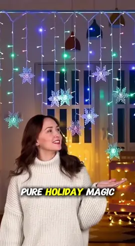 Christmas Snowflake Curtain Light 8 Modes Remote Control 96 LED Fairy String Lights for Christmas Indoor Party Holiday Decoration#tiktokshopblackfriday #fyp #christmas#TikTokMadeMeBuyIt  #BlackFriday