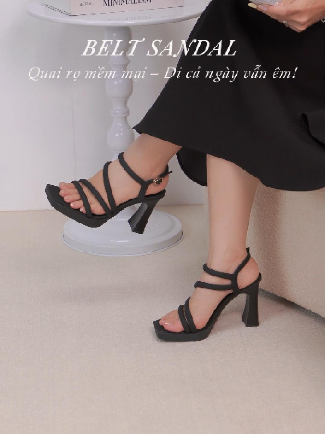 👡 Sandal BELT M963 – Gót trụ 9p, đúp trước 1,5p Quai rọ lót mút mềm mại, chất da sáp êm chân, không cấn. Đế chống dốc, size 35–39, màu đen – kem dễ phối đồ đi làm, đi chơi, đi tiệc. #haducollection #sandalnu #giaycaogot #giayxinh #depnu #giaydepnu #ootdvietnam #fashiongirl #sandalbelt #comfortstyle