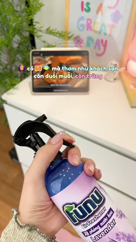 Muốn phòng thơm tho thì dùng thử em xịt thơm phòng Funu đi nè mn, sẽ ko còn mùi ẩm mốc bí bí nữa đâu #unboxwithvie #xitthomphong #funu #xitphongduoimuoi #xitkhumui 