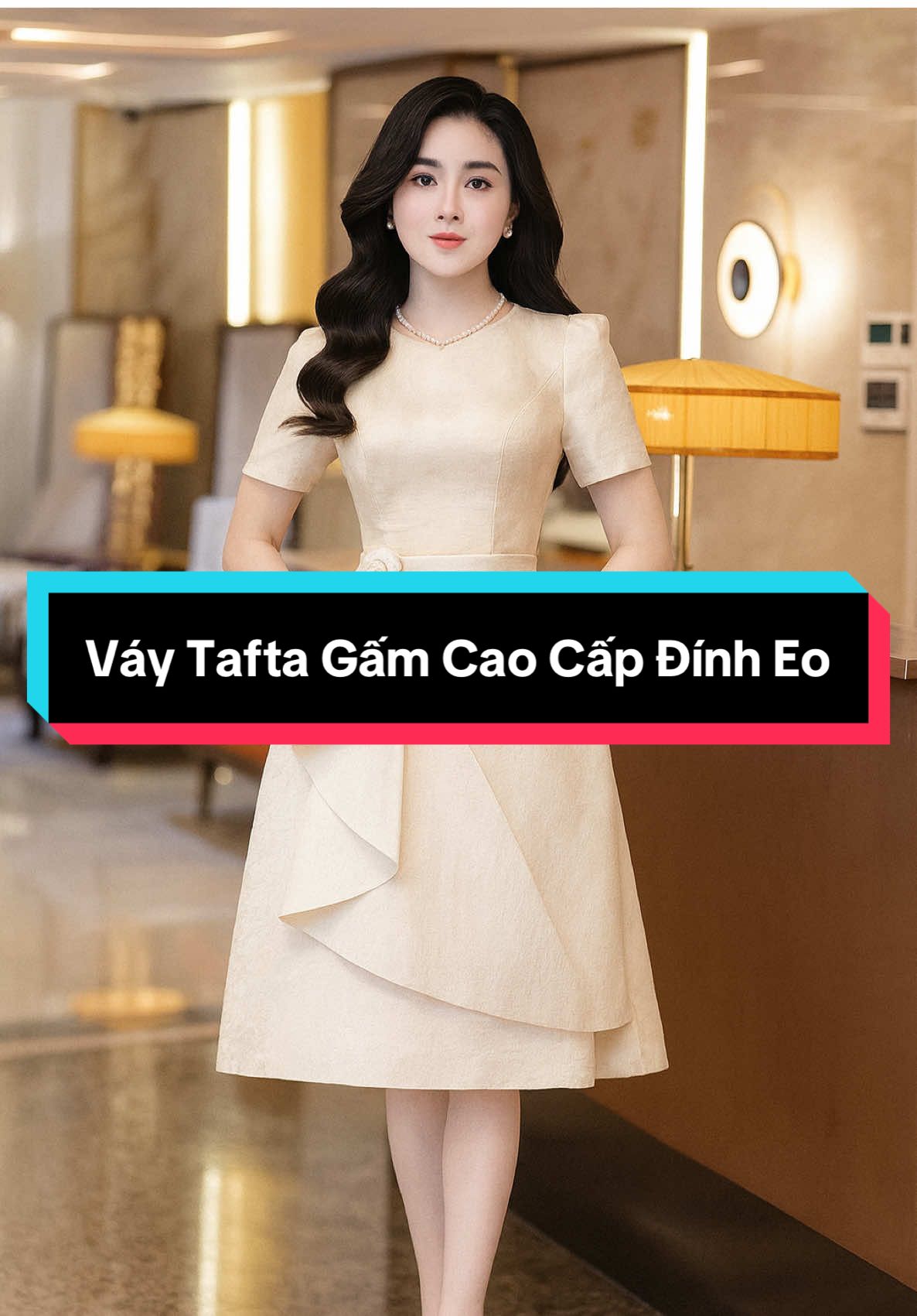 Váy Tafta Gấm Cao Cấp Đính Eo Tinh Tế😚 #vaythietke #damthietke #vayxinh #vaydutiec #thoitrangnu 