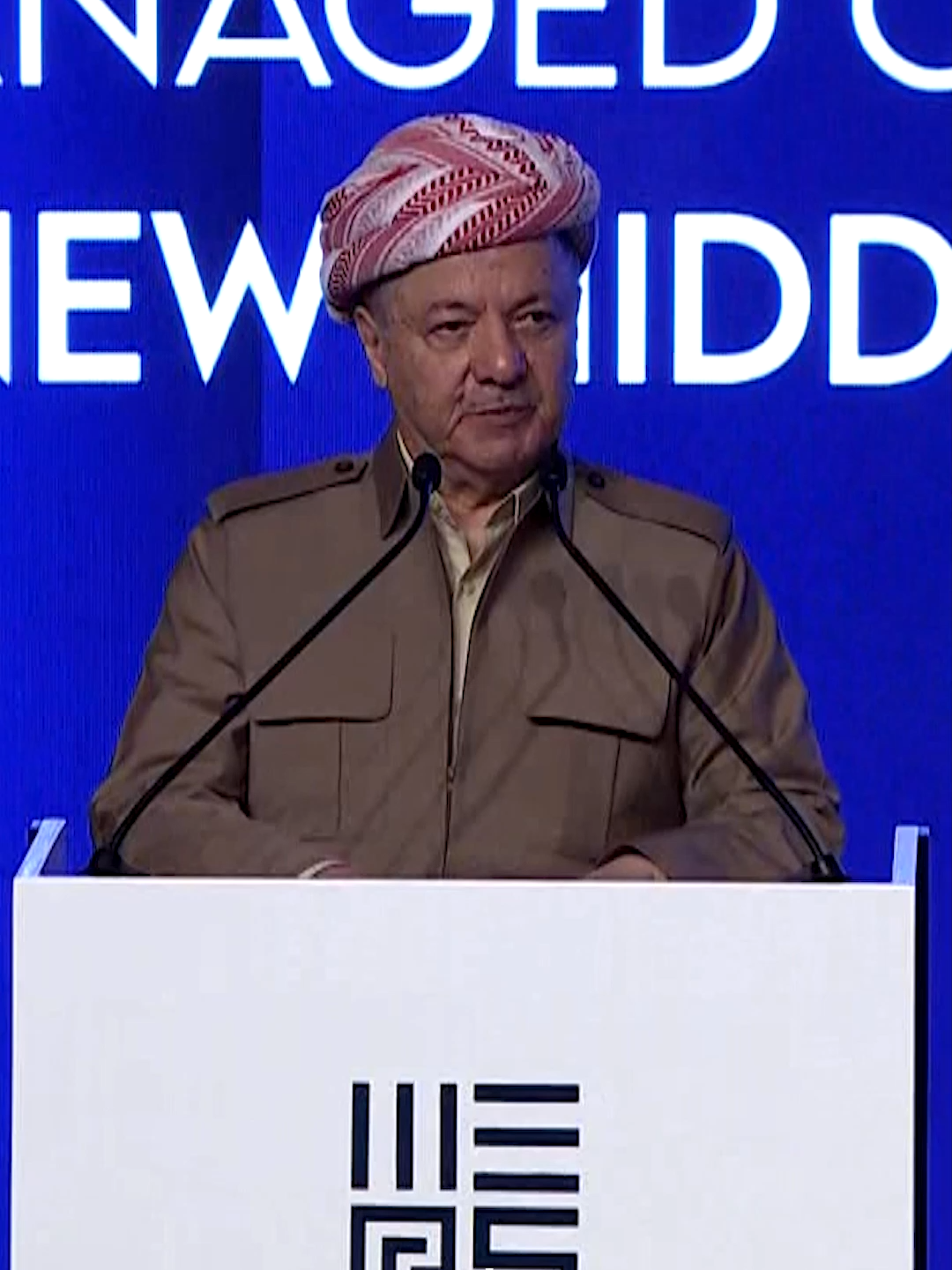 الرئيس مسعود بارزاني يبدأ كلمته في منتدى  MEPS 2025 بدهوك بمقدمة باللغة العربية